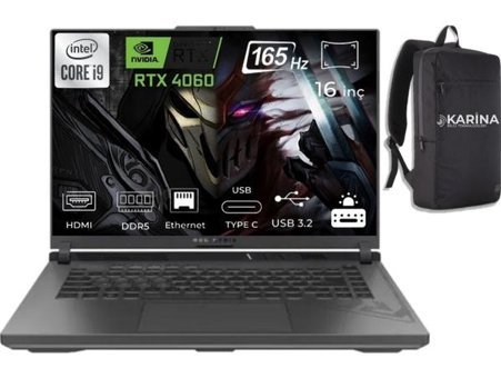 Asus Rog Strix G16 G614JVR-N3096-18 Intel Core I9 14900HX 96GB 4tb SSD RTX4060 Freedos 16" Fhd Taşınabilir