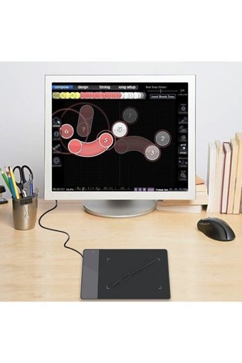 Huion H420 4.9 inç Ekranlı Kalemli Kablolu Grafik Tablet Siyah