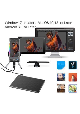 Huion H430P 5.6 inç Ekranlı Kalemli Kablolu Grafik Tablet Siyah