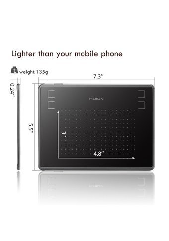 Huion H430P 5.6 inç Ekranlı Kalemli Kablolu Grafik Tablet Siyah