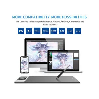 Xp Pen Deco Pro M 12.6 inç Ekranlı Kalemli Kablosuz Grafik Tablet Siyah