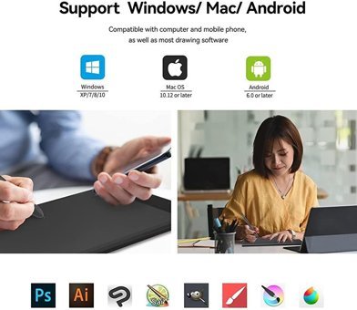 Veikk A30 11.6 inç Ekranlı Kalemli Kablolu Grafik Tablet Siyah