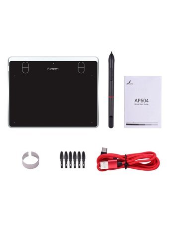 Acepen AP604 7.2 inç Ekranlı Kalemli Kablolu Grafik Tablet Pembe
