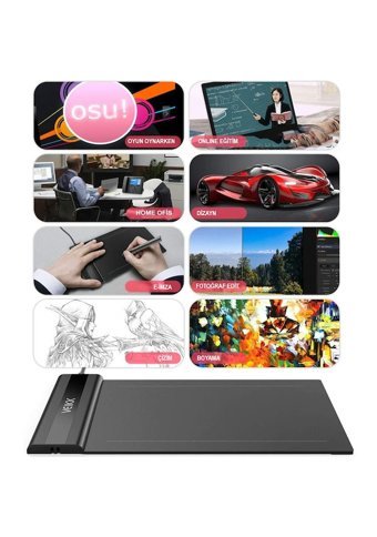 Veikk S640 7.2 inç Ekranlı Kalemli Kablolu Grafik Tablet Siyah