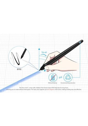 Xp Pen Deco Mini7 8.2 inç Ekranlı Kalemli Kablolu Grafik Tablet Siyah