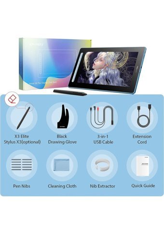 Xp Pen Artist 16 15.4 inç Ekranlı Kalemli FULL HD Kablolu Grafik Tablet Mavi