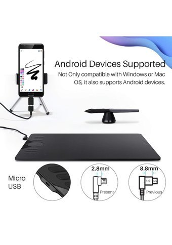Huion HS610 11.8 inç Ekranlı Kalemli Kablolu Grafik Tablet Siyah