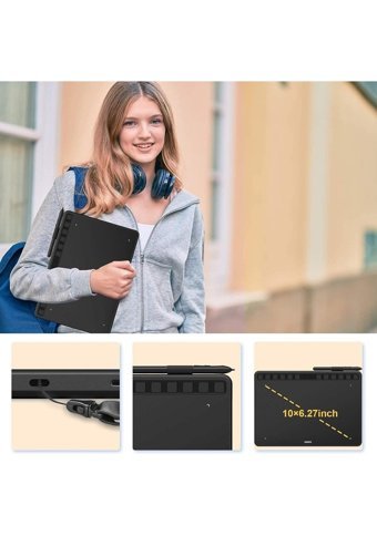 Ugee S1060W 11.8 inç Ekranlı Kalemli Grafik Tablet Siyah