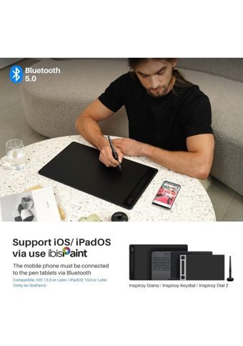 Huion Inspiroy Giano G930L 13.6 inç Ekranlı Kalemli Kablosuz Grafik Tablet Siyah