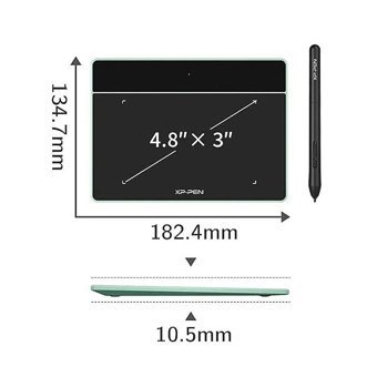 Xp Pen Deco Fun XS 1.9 inç Ekranlı Kalemli Kablolu Grafik Tablet Yeşil