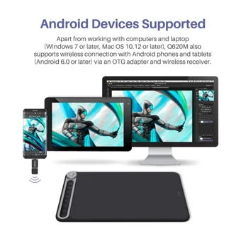 Huion Inspiroy Dial Q620M 12.4 inç Ekranlı Kalemli Kablosuz Grafik Tablet Siyah