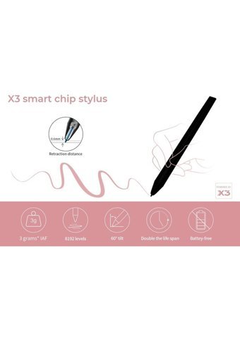 Xp Pen Deco LW 11.7 inç Ekranlı Bluetoothlu Kalemli Kablosuz Grafik Tablet Pembe