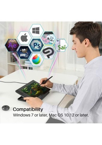 Huion Kamvas Pro 12 11.6 inç Ekranlı Kalemli Kablolu Grafik Tablet Pembe