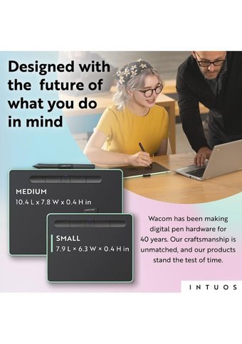 Wacom Intuos 7.4 inç Ekranlı Bluetoothlu Kalemli Kablosuz Grafik Tablet Fıstık