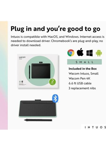 Wacom Intuos 7.4 inç Ekranlı Bluetoothlu Kalemli Kablosuz Grafik Tablet Fıstık