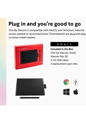 Wacom One Small 5.7 inç Ekranlı Kalemli Kablolu Grafik Tablet Siyah