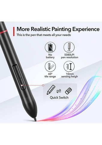 Acepen Ekranlı Kalemli Kablolu Grafik Tablet Siyah