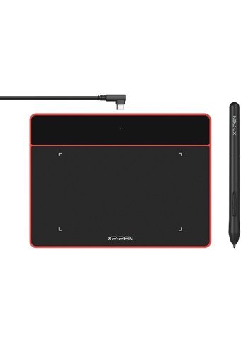 Xp Pen Deco Fun XS 4.9 inç Ekranlı Kalemli Kablolu Grafik Tablet Kırmızı
