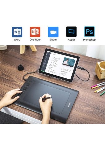 Huion H610 Pro V2 11.8 inç Ekranlı Kalemli Kablolu Grafik Tablet Siyah