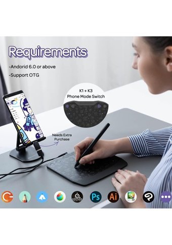 Gaomon S630 5.3 inç Ekranlı Kalemli Kablolu Grafik Tablet Siyah