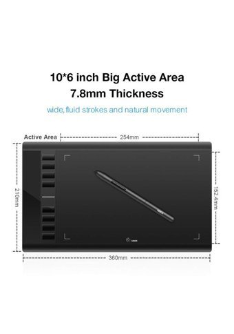 Ugee M708 11.7 inç Ekranlı Kalemli Kablolu Grafik Tablet Siyah