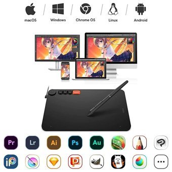 Veikk VO1060 10.3 inç Ekranlı Kalemli Kablolu Grafik Tablet Siyah
