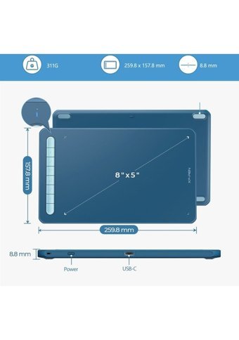 Xp Pen Deco MW 9.4 inç Ekranlı Bluetoothlu Kalemli Kablosuz Grafik Tablet Siyah