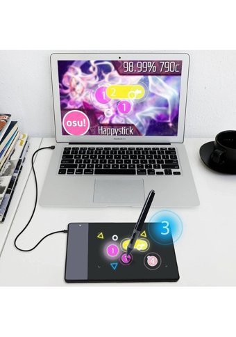 Huion 420 Osu 4.9 inç Ekranlı Kalemli Kablolu Grafik Tablet Pembe