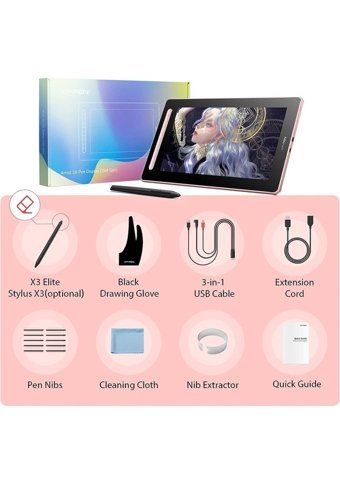 Xp Pen Artist 16 15.4 inç Ekranlı Kalemli FULL HD Kablosuz Grafik Tablet Pembe