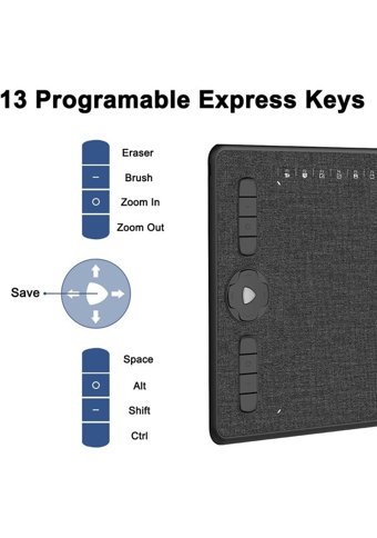 Gaomon M1230 12 inç Ekranlı Kalemli Kablolu Grafik Tablet Siyah