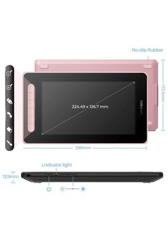 Xp Pen Artist 10 Ekranlı Kalemli 10.1 inç FULL HD Kablolu Grafik Tablet Pembe