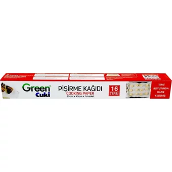 Green Cuki Yağlı Fırın Tepsi Kesilmiş Pişirme Kağıdı 10x16 Adet