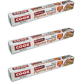 Cook Kesilmiş Pişirme Kağıdı 3x10 Adet