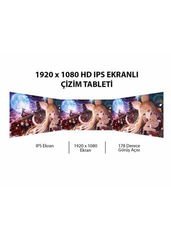 Veikk VK1200 11.6 inç Ekranlı Kalemli Kablolu Grafik Tablet Siyah