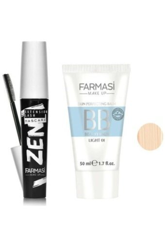 Farmasi 01 Tüm Ciltler İçin Suya Dayanıklı Su Bazlı Sivilce Yapmayan Işıltılı BB Krem Açık Ton + Zen Maskara