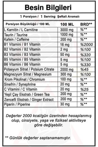 Bodymax Thermomax Şeftali Aromalı L-Karnitin 100 ml Sıvı