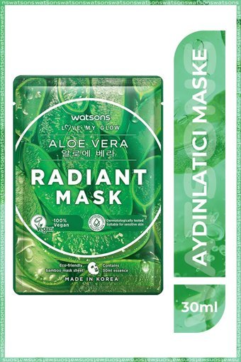 Watsons Fruity Aloe Vera Radiant Aloe Veralı Nemlendiricili Kağıt Yüz Maskesi 3 Adet