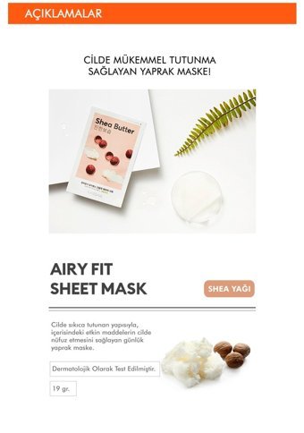 Missha Shea Yağı Özlü Nemlendiricili Soyulabilir Kağıt Yüz Maskesi