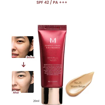 Missha M Perfect Cover Hassas Ciltler İçin Suya Dayanıklı Su Bazlı BB Krem Orta Ton