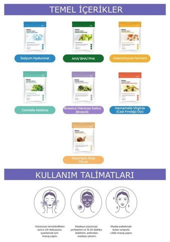 Pekah Anti-Aging Besleyici Arındırıcı Nemlendiricili Kağıt Yüz Maskesi 7 Adet