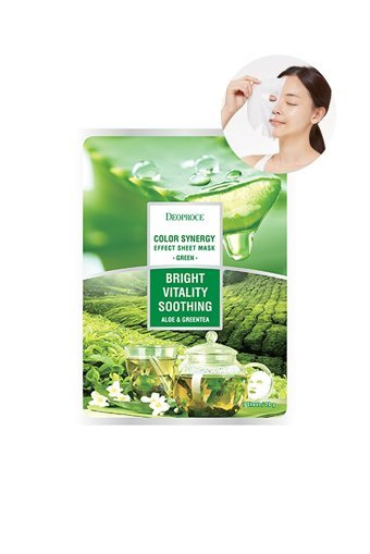 Deoproce Color Synergy Green Aloe Veralı Nemlendiricili Kağıt Yüz Maskesi 20 gr