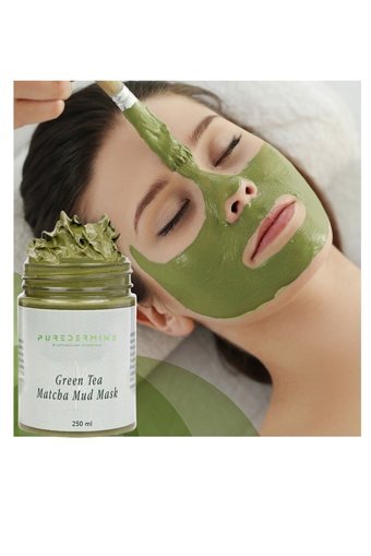 Puredermine Yeşil Çay Matcha Aloe Veralı Nemlendiricili Krem Yüz Maskesi 250 ml