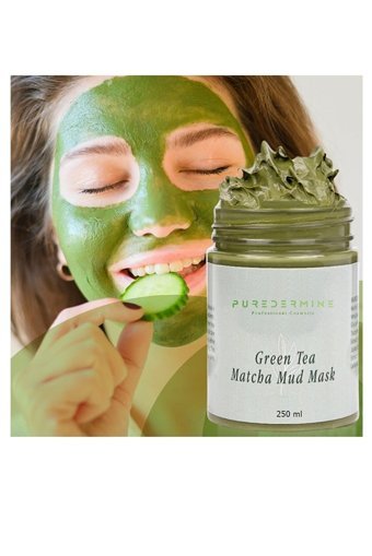 Puredermine Yeşil Çay Matcha Aloe Veralı Nemlendiricili Krem Yüz Maskesi 250 ml