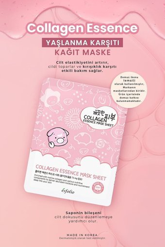 Esfolio Collagen Nemlendiricili Kağıt Yüz Maskesi