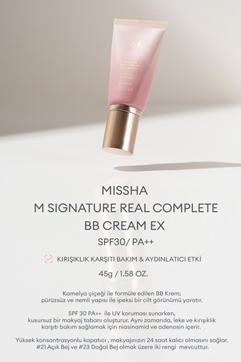 Missha Signature Real Complete No: 23 Hassas Ciltler İçin Suya Dayanıklı Su Bazlı BB Krem Orta Ton