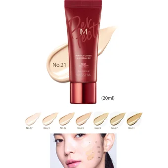 Missha M Perfect Cover No. 21 Karma Ciltler İçin Suya Dayanıklı Su Bazlı BB Krem Açık Ton