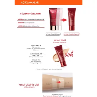 Missha M Perfect Cover No. 21 Karma Ciltler İçin Suya Dayanıklı Su Bazlı BB Krem Açık Ton