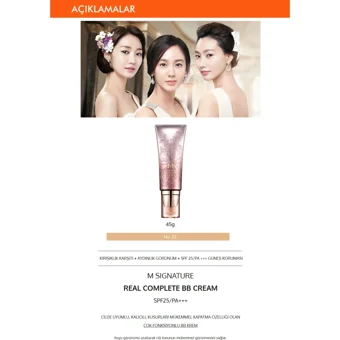 Missha Signature Real Complete No: 23 Hassas Ciltler İçin Suya Dayanıklı Su Bazlı BB Krem Açık Ton