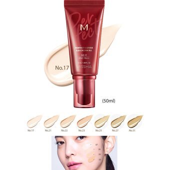 Missha M Perfect Cover No: 17 Karma Ciltler İçin Suya Dayanıklı Su Bazlı BB Krem Açık Ton