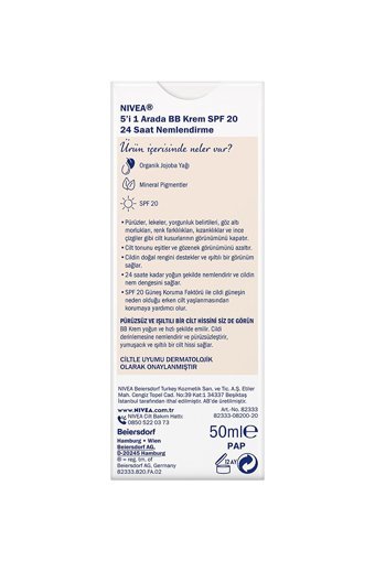 Nivea Essentials Tüm Ciltler İçin Suya Dayanıklı Sivilce Yapmayan Işıltılı BB Krem Açık Ton